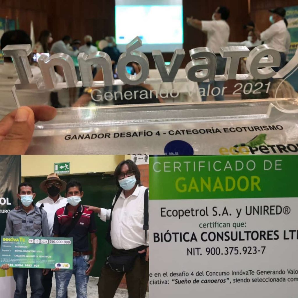 Premio “Innóvate categoría ecoturismo” otorgado por Ecopetrol y UNIRED